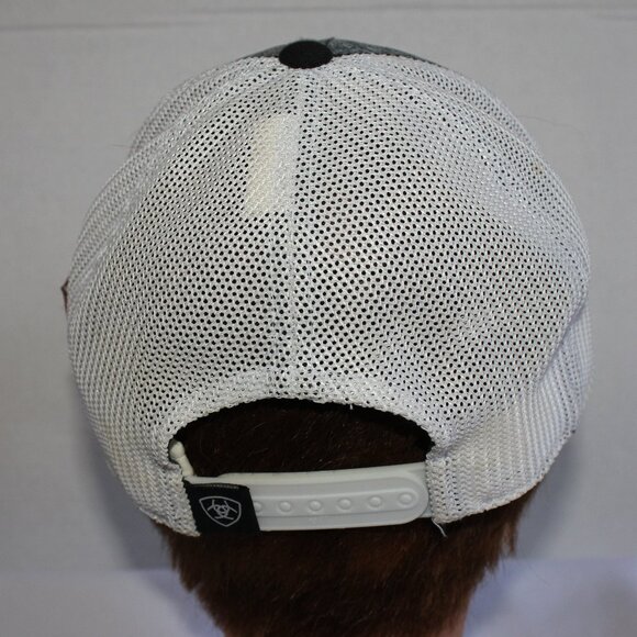 Ariat Men's Flexfit 110 Mexican Flag Gray Trucker Hat Cap One Size Snapback - Picture 3 of 12